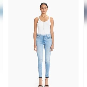 Mother High Waisted Looker Dropping Out Skinny Jeans Size 26.